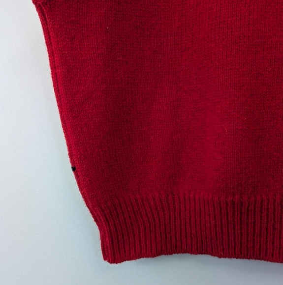 Vintage Shetland Wool Embroidered Teddy Bear Sweater Vest - Picture 10 of 13